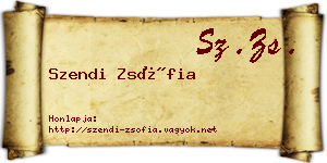 Szendi Zsófia névjegykártya